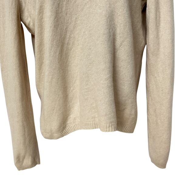 Vintage Escada Sweater Turtleneck Beige Wool Cashmere Pullover Women's 42 Medium - Picture 5 of 9